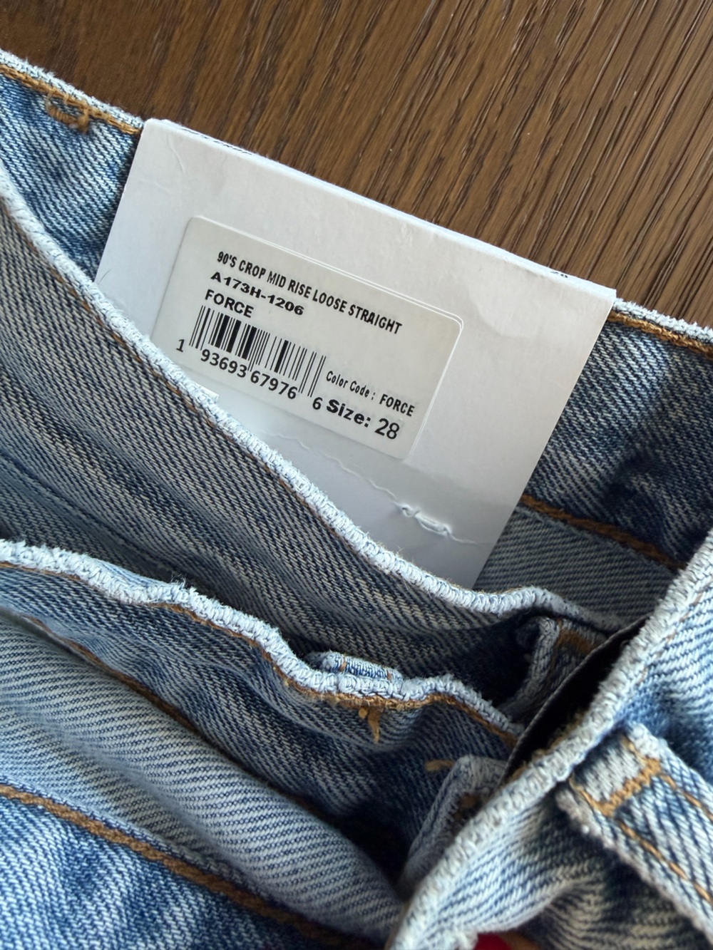AGOLDE 90 Crop Mid Rise Loose Straight Jeans Force - 28 - Picture 9 of 10